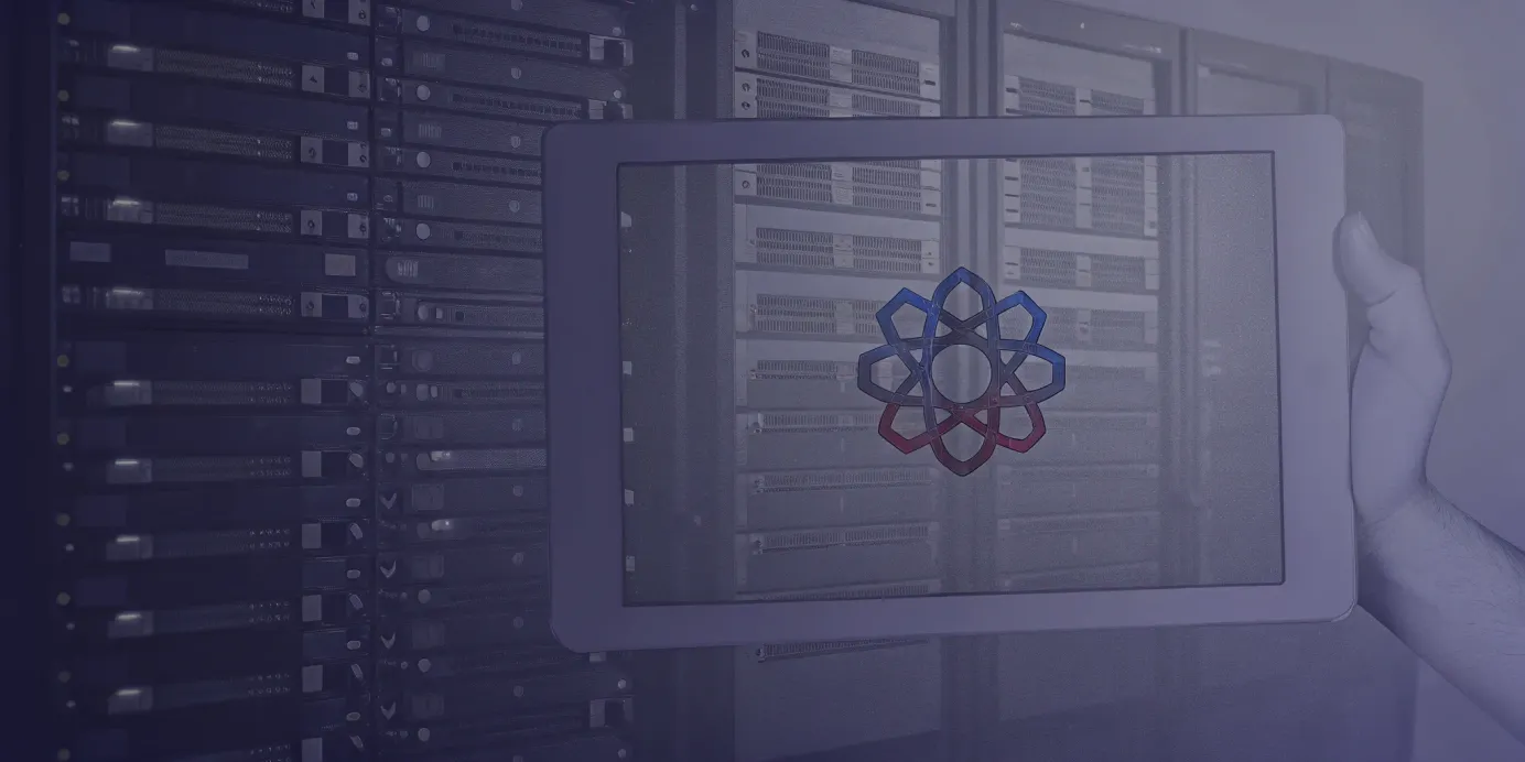 Kubernetes logs on a tablet in a server room.