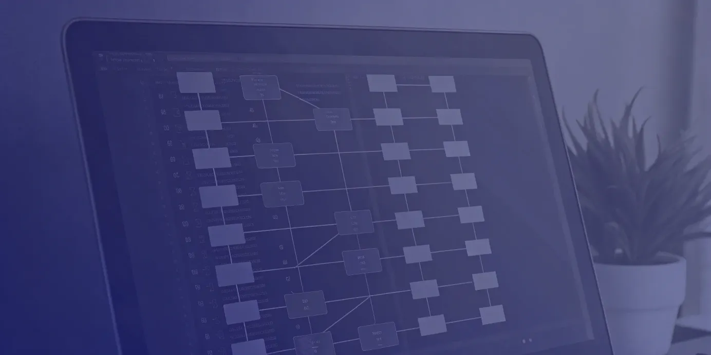 Kubernetes namespace diagram on a laptop screen.