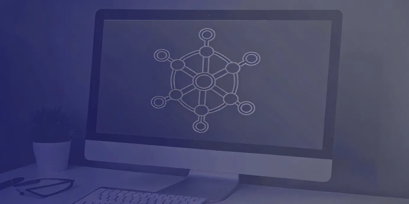 Kubernetes network diagram on a computer screen.