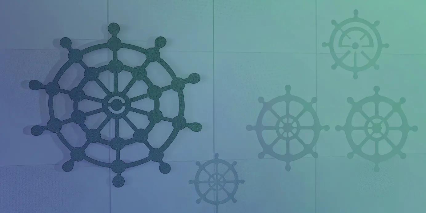 Kubernetes logo.