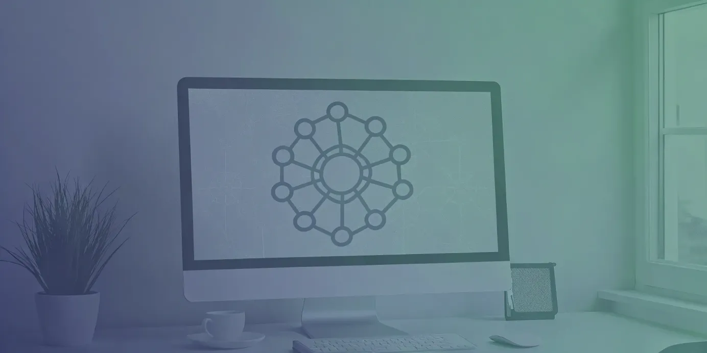 Kubernetes network diagram on a computer screen.
