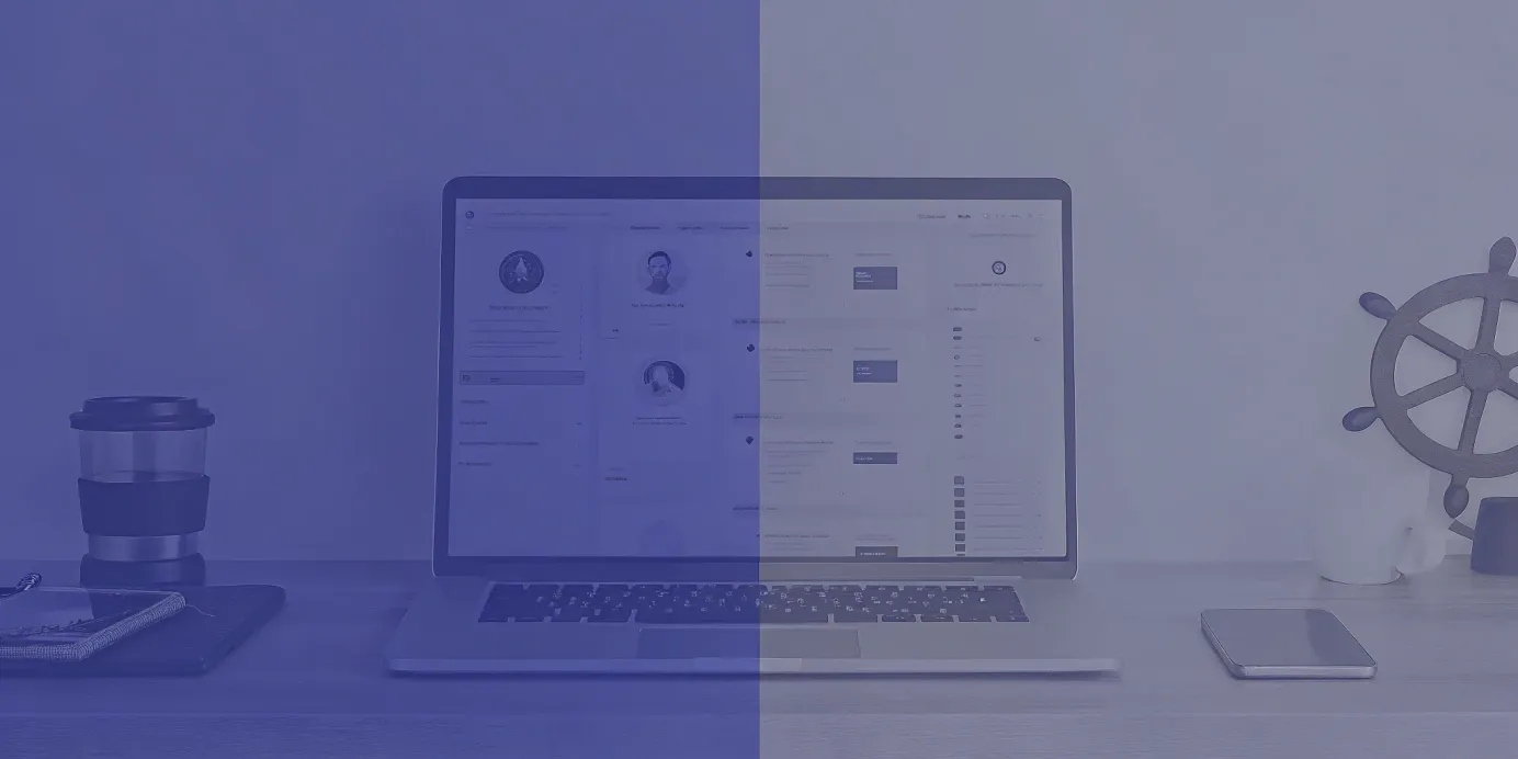 Laptop screen showing the Cluster API quickstart dashboard for managing a new cluster.