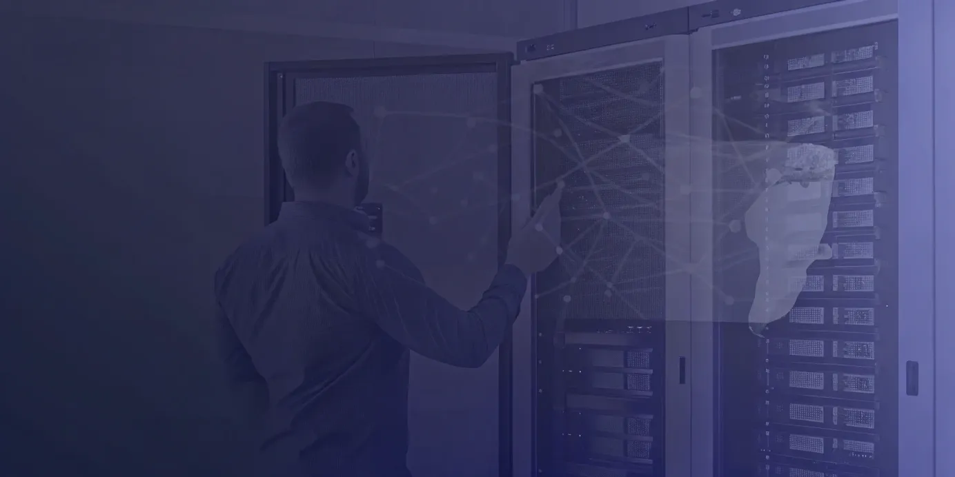 An engineer managing a server node with a digital overlay of the Kubelet, the Kubernetes node agent.