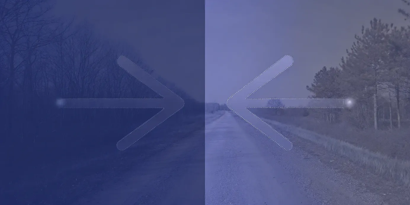 A forked road presents the choice between two service mesh paths: Istio vs Linkerd.