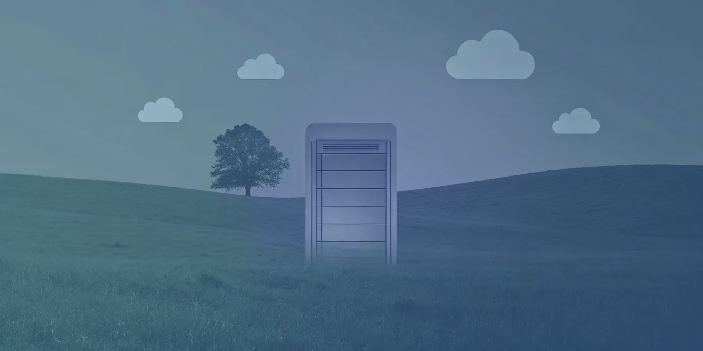 Server rack in a field showing how a virtual kubelet connects Kubernetes to serverless cloud providers.