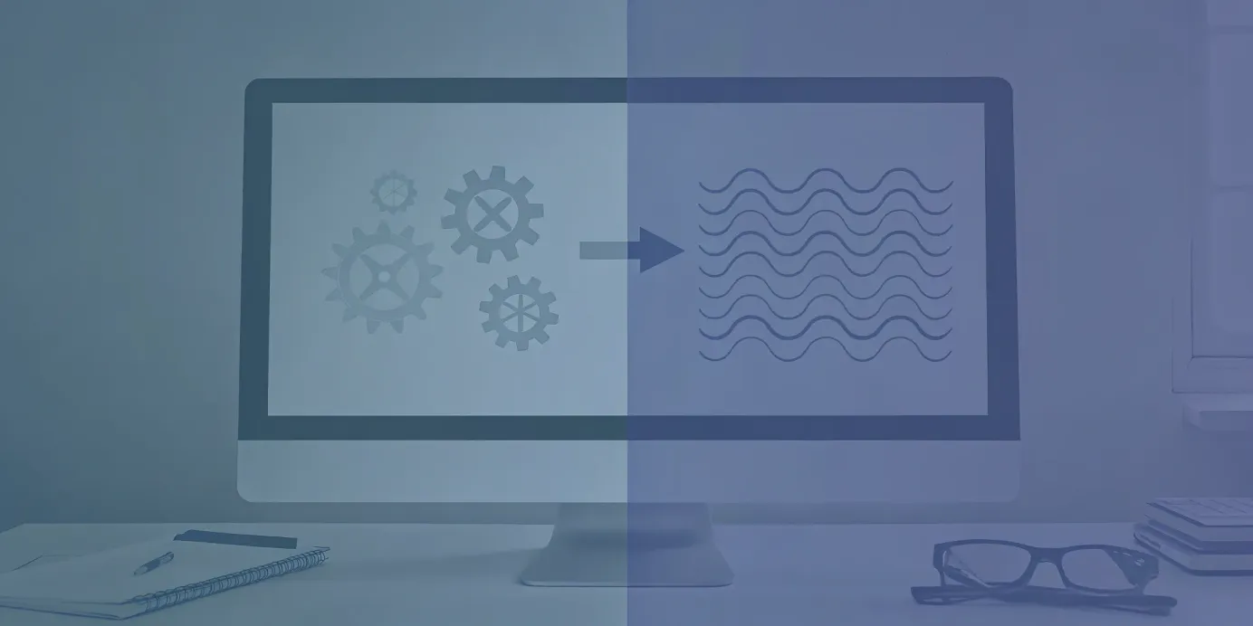 Argo CD vs Flux GitOps tool comparison with abstract gears and pipeline graphics.