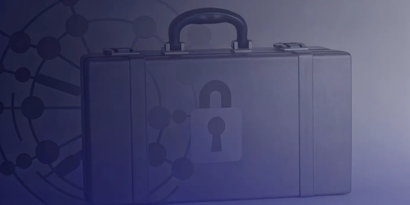A sealed briefcase with a padlock protecting Kubernetes secrets.