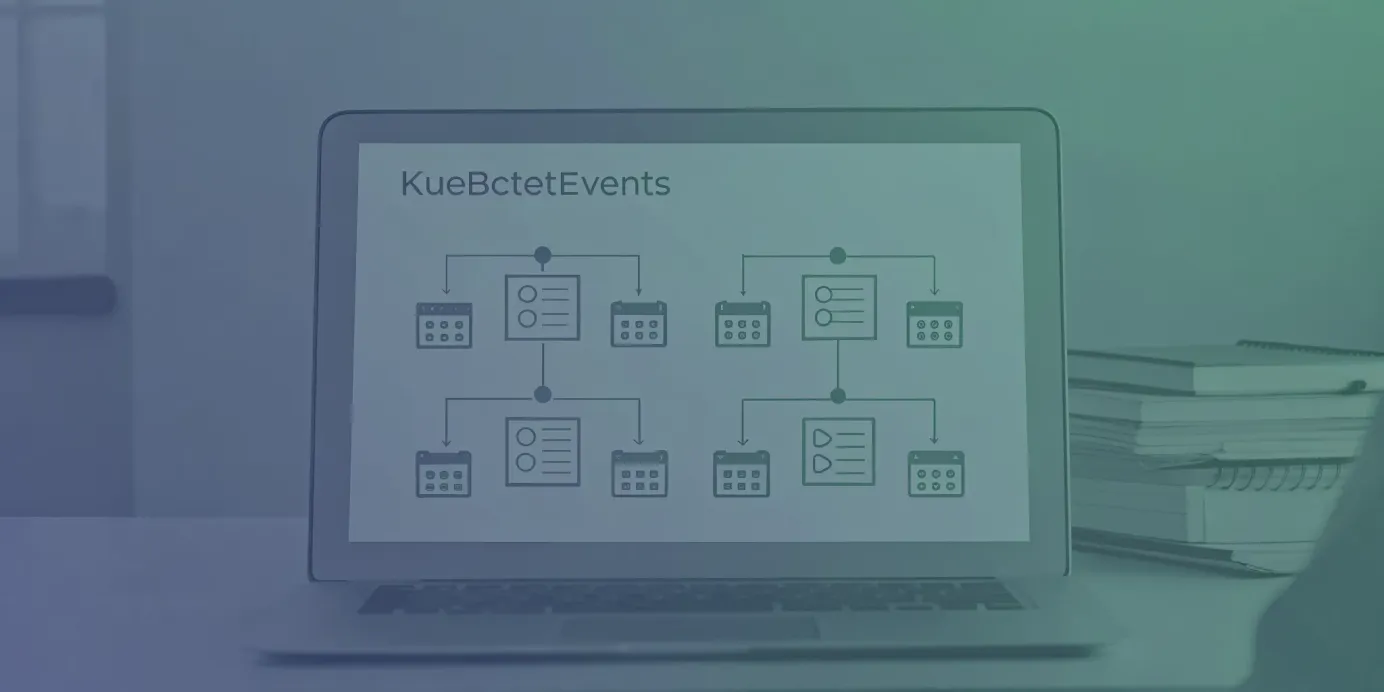 A diagram of the kubectl get events command workflow for troubleshooting Kubernetes cluster issues.