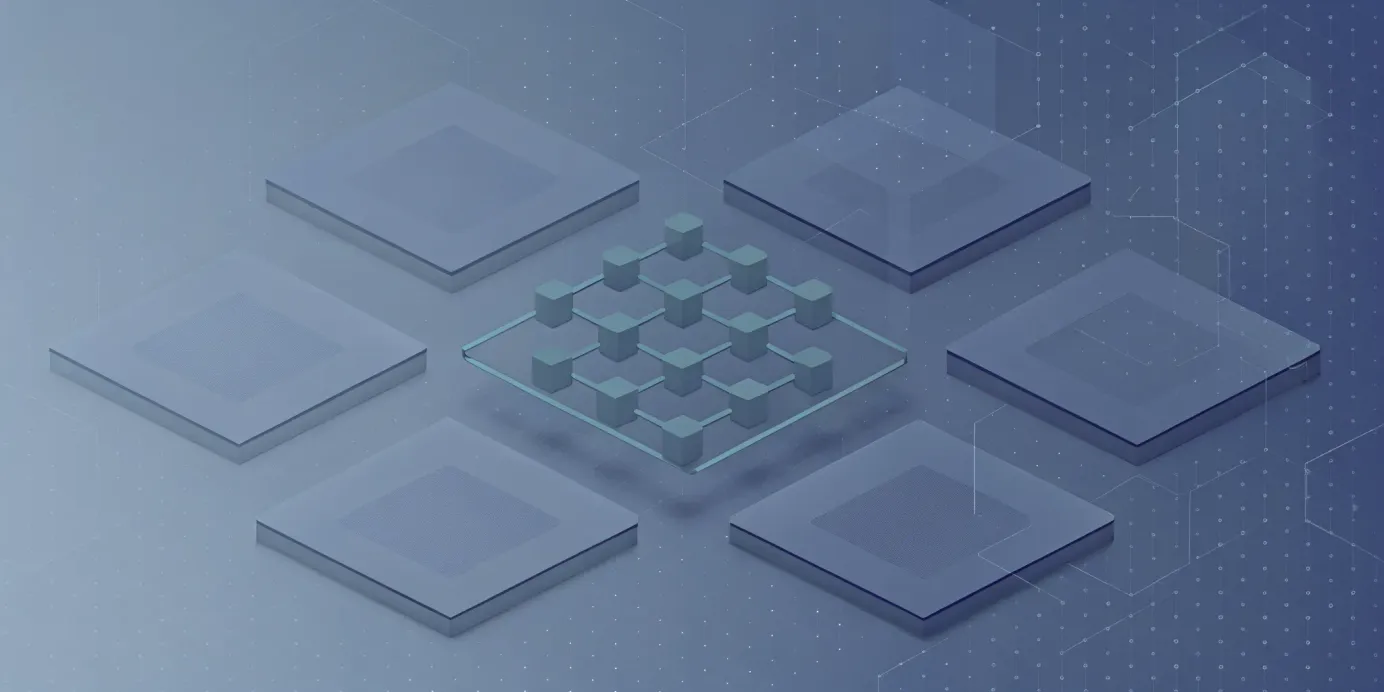 A diagram of a Kubernetes deployment automation workflow with interconnected nodes on a digital grid.