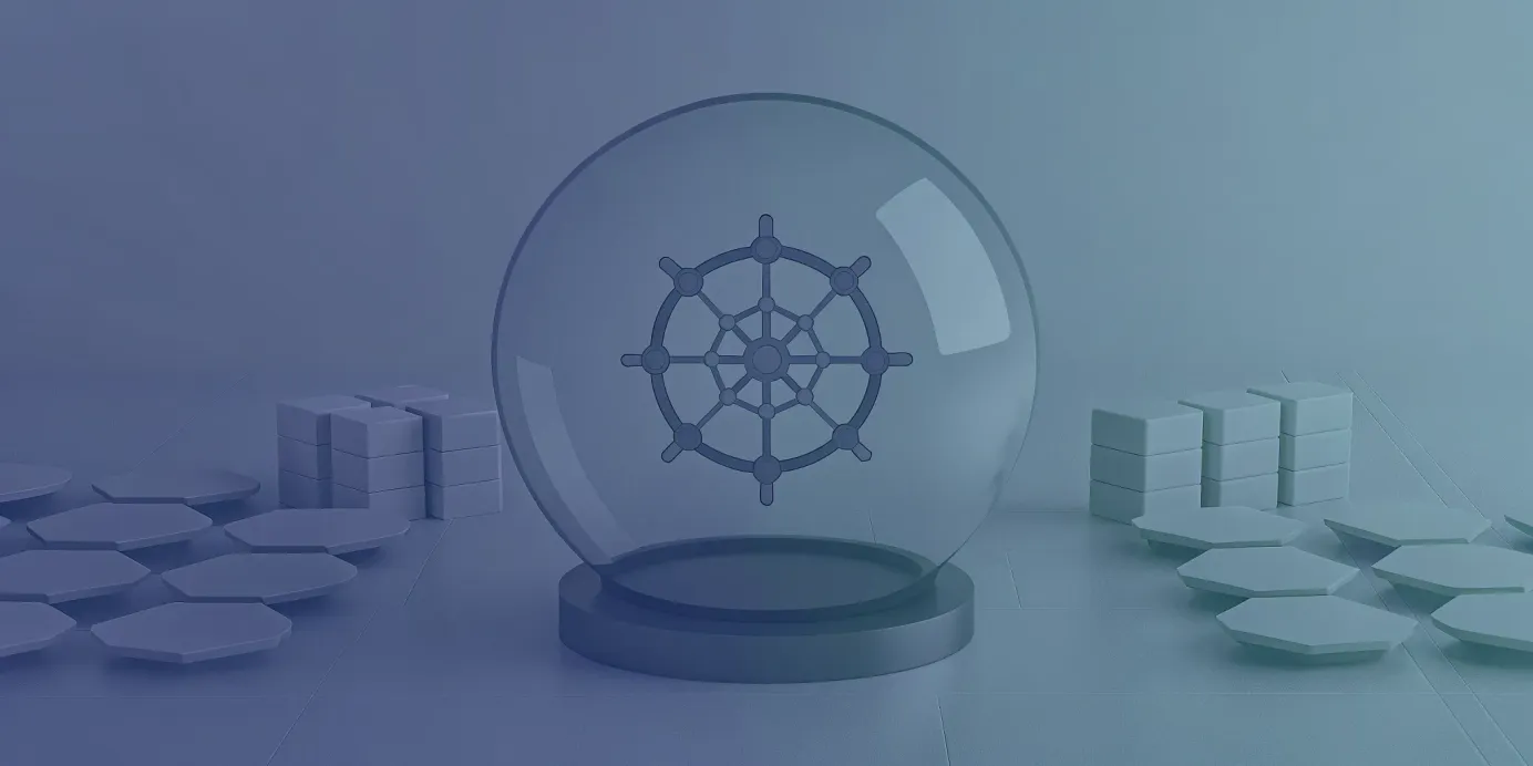 The Kubernetes logo with blocks representing the different Kubernetes versions and release cycle.