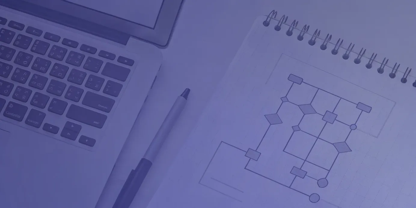 A notebook with a flowchart for using kubectl get endpoints to troubleshoot Kubernetes, next to a laptop.