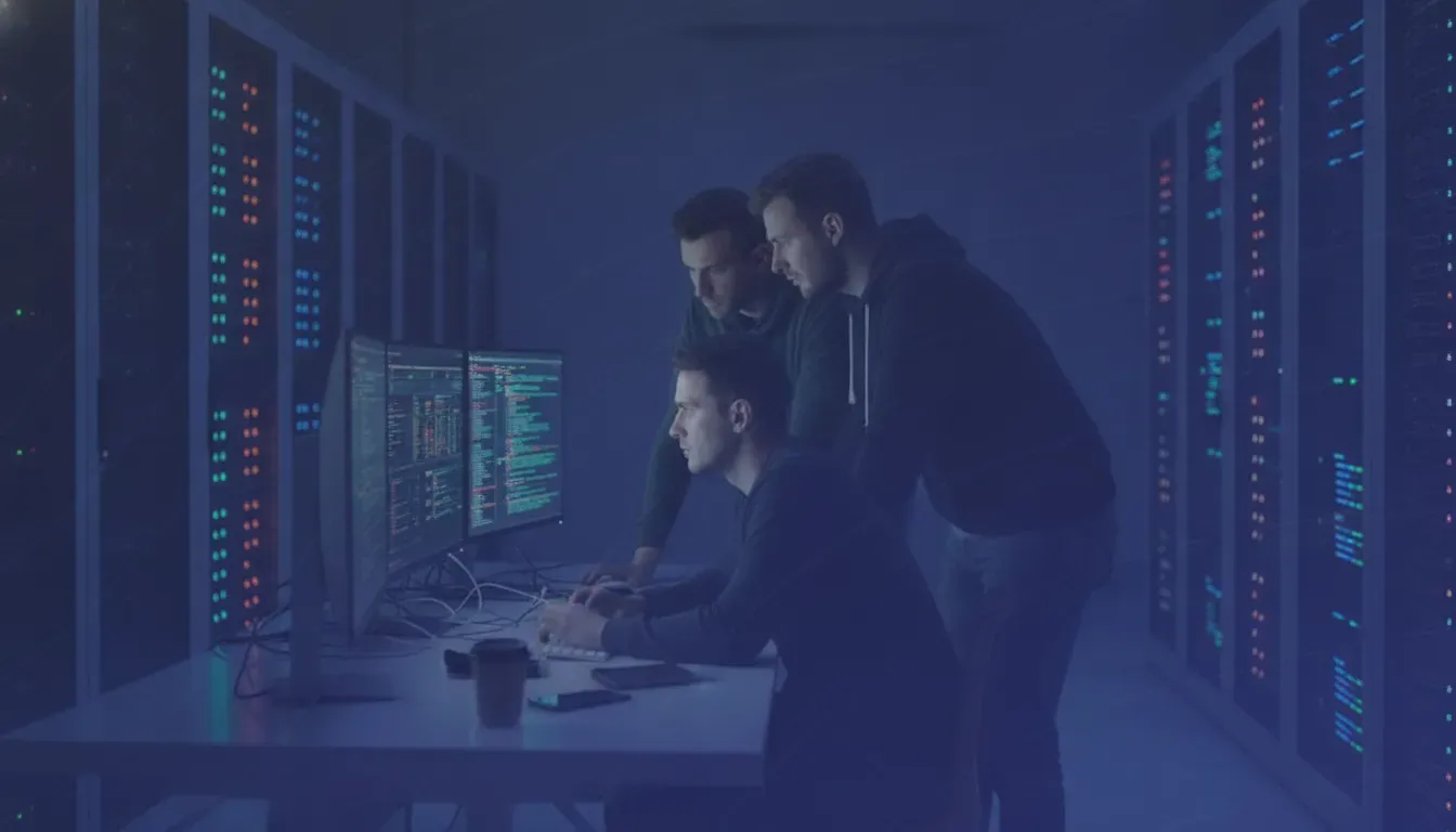 Platform engineers investigating the Kubernetes OOMKilled status and memory pressure in an operations room